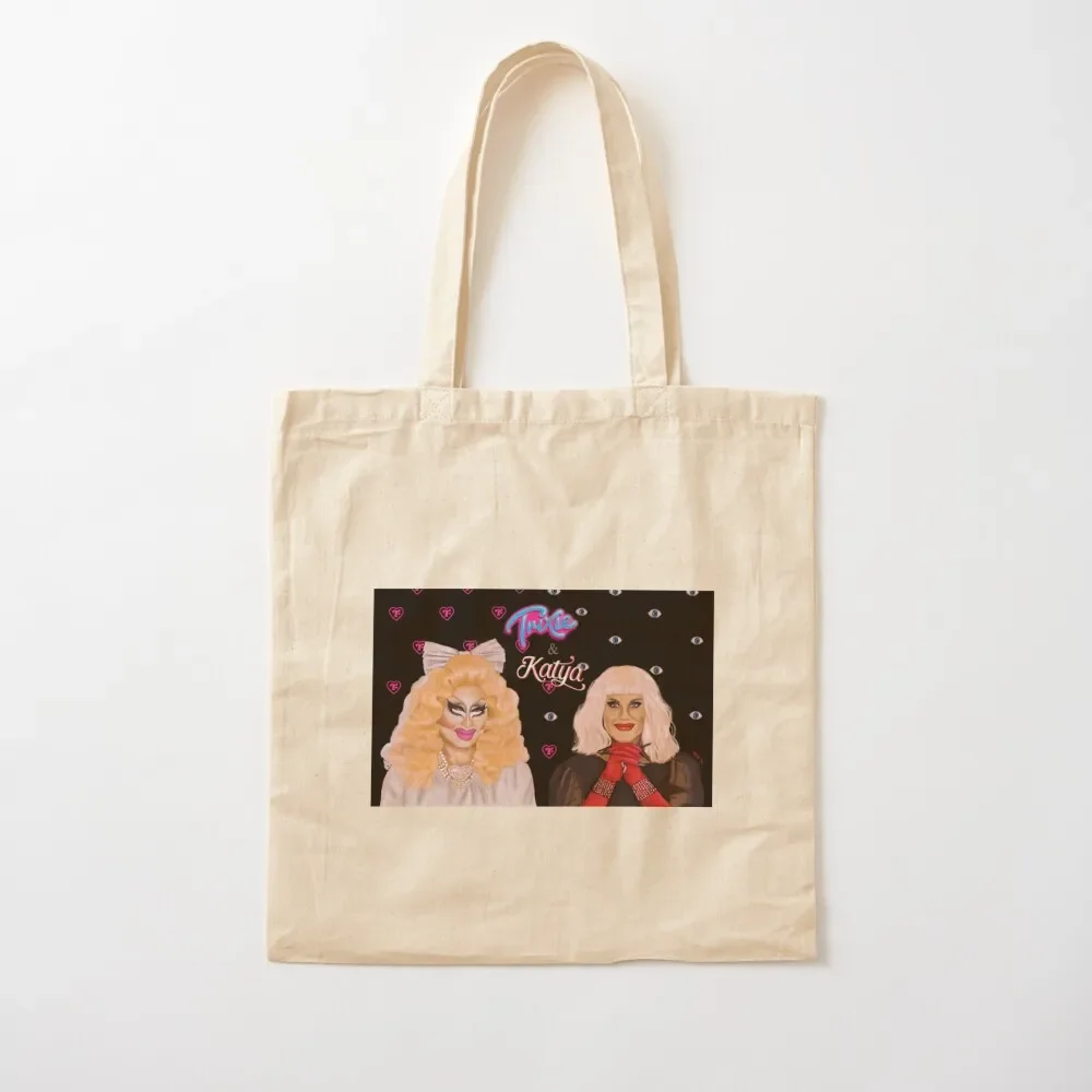 

Trixie and Katya Digital Painting Tote Bag free delivery bags custom fabric bag Tote Bag