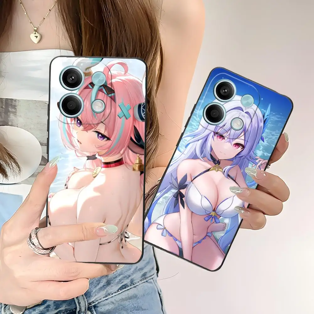 

Чехол для мобильного телефона Genshin Impact Ecchi для POCO M6 M5 M4 M3 X7 X6 X5 X4 X3 F6 F5 F4 Pro GT 5G Цветной защитный чехол Роскошный