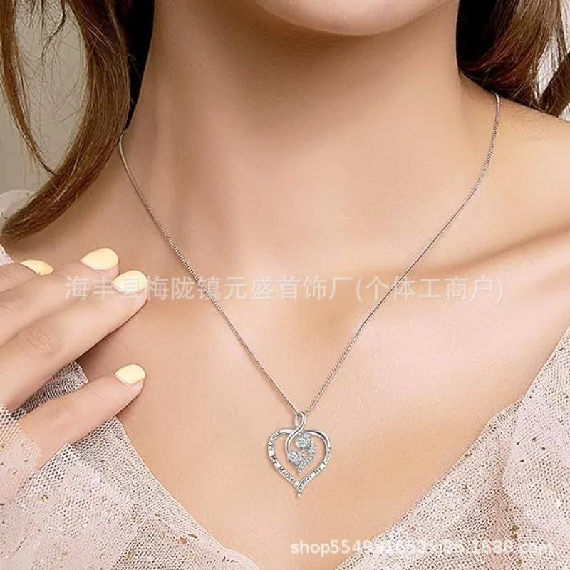 

Heart Pendant Necklace with Cubic Zirconia and Engraved Message Always My Mother Forever My Friend Perfect Mothers Day Gift