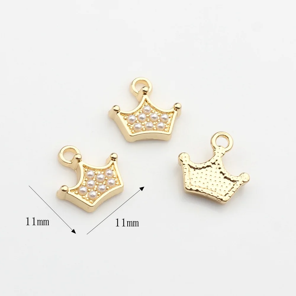 10pcs Fashion Key Crown Shape Charms Pendant Jewelry Making Accessories Handmade DIY Bracelet Earrings Necklace Ornament Gifts
