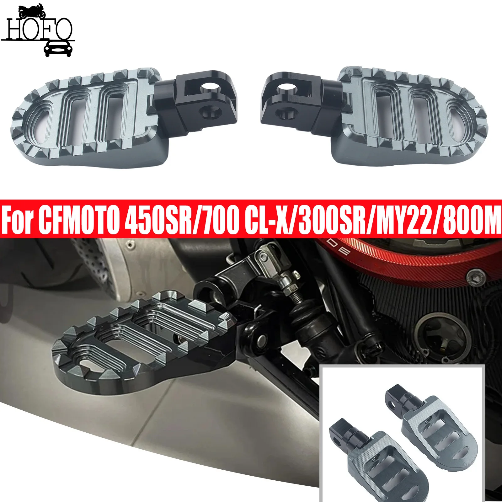 

For CFMOTO 450SR/700 CL-X/300SR/MY22/800M Motorcycle Rotating Front Footpegs Foot Pegs