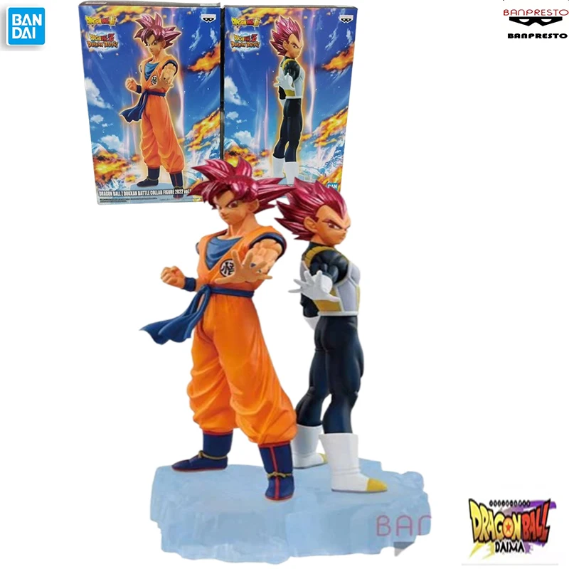 100% Original Banpresto Dragon Ball Z: Dokkan Battle 7 ° aniversario FIGURE1 Son Goku Vegeta PVC Anime figuras de juguete