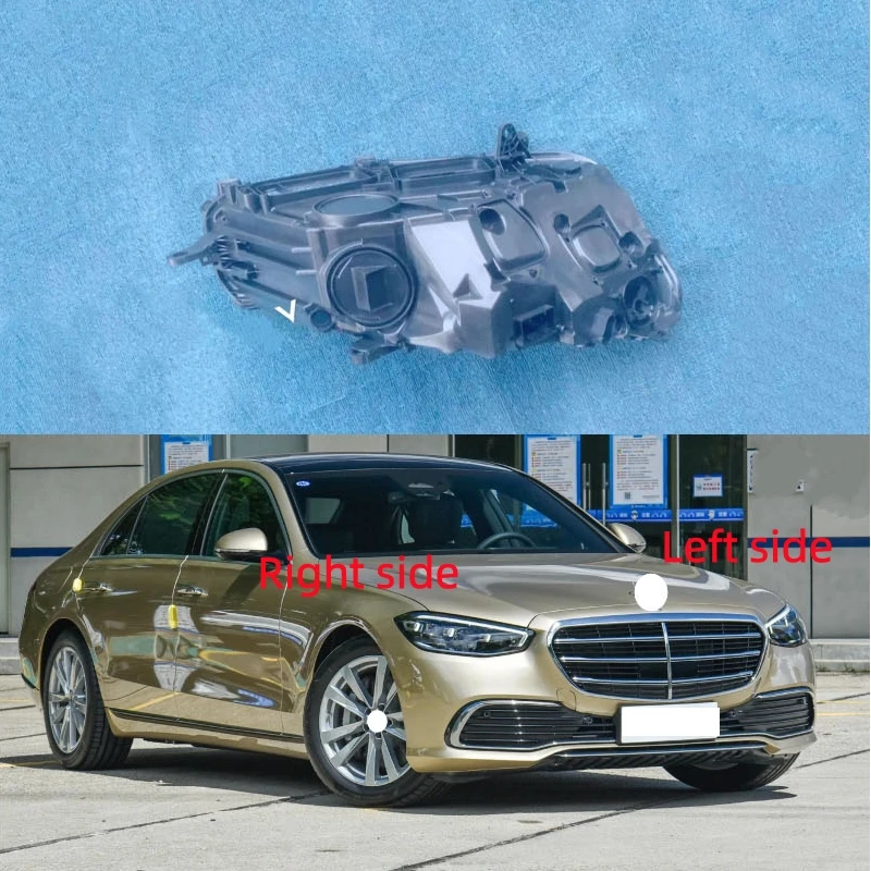 

For Mercedes-Benz S-CLASS W223 2021 2022 2023 Headlamp Base Headlight Rear Shell Replace Headlight House Black rear shell