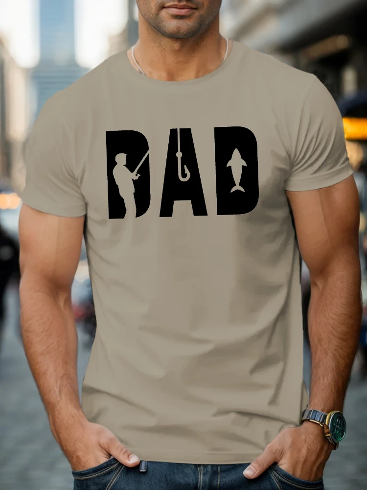 

"BAD" Fishing Dad Graphic design -100% cotton summer O-neck short sleeve casual printed T-shirt.