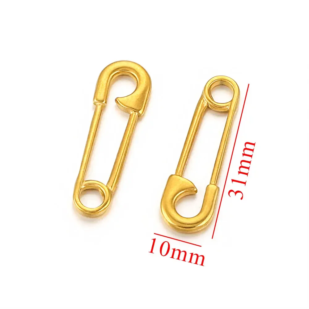5pcs/lot Stainless Steel Gold-plated Connectors Pendant Pin Shape for DIY Bracelet Jewelry Accessories Making Material Wholesale