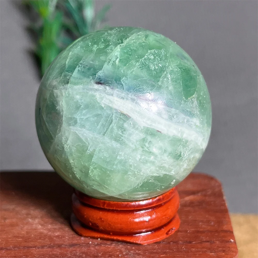 Crystal Natural Fluorite Sphere Ball Stone Quartz Specimen Geode Gemstone Reiki Mineral Samples Home Decoration+Stand