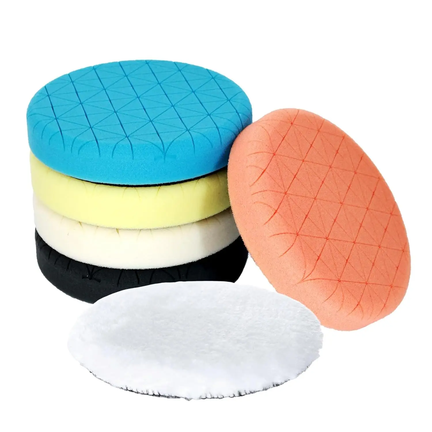 

6-футовые полировальные полировальные подушечки и шерстяные подушечки, 6 шт. для 6-футовой опорной пластины, комплект из пенопласта для полировки автомобиля