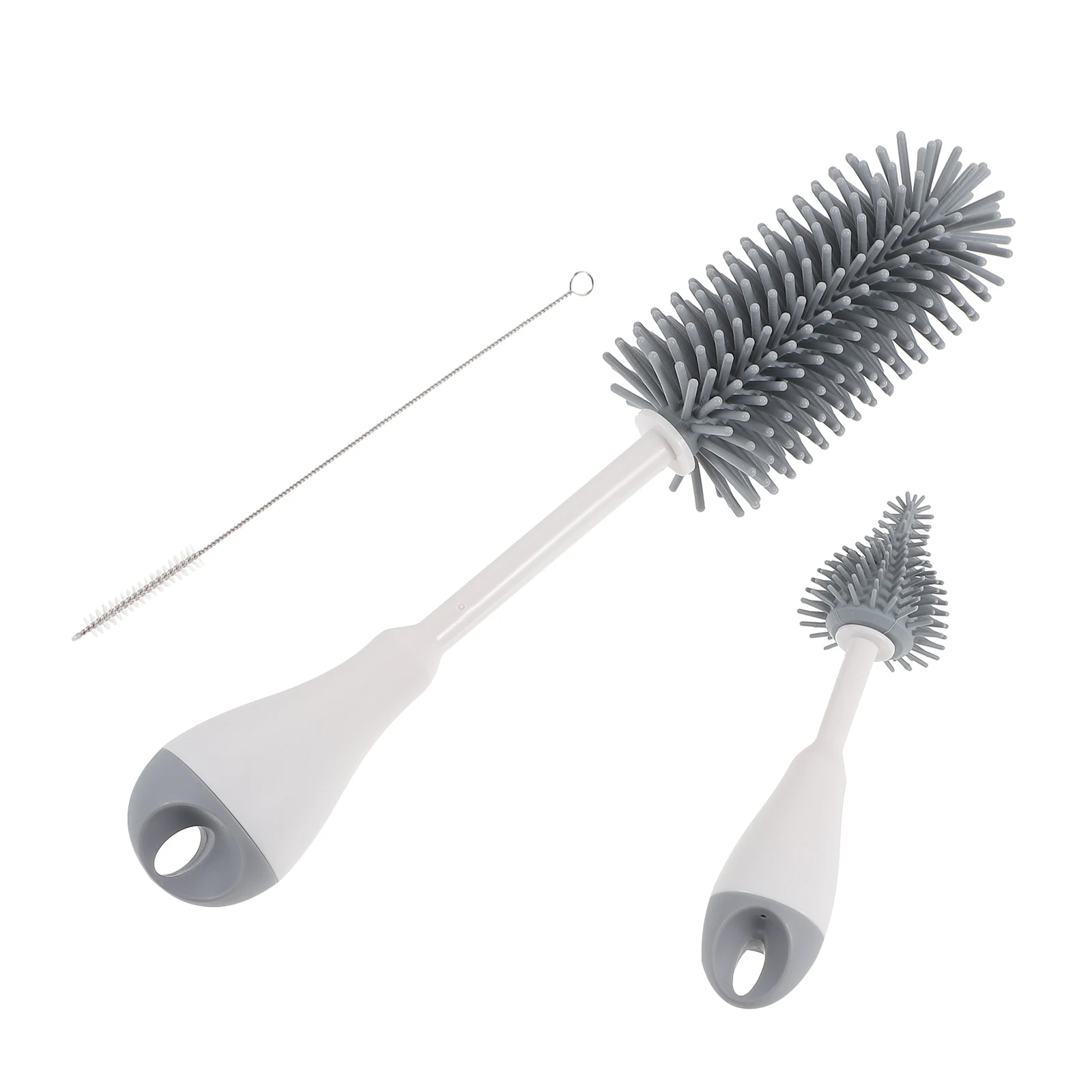 

3pcs Bottle Baby Bottle Brush Brush Set Cleaning Tools for Silicone Grey Infant Bottles Long Handle Non Scratch