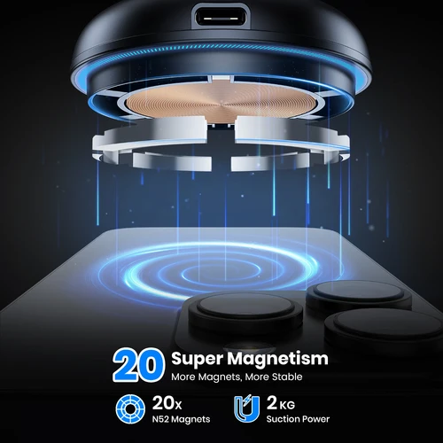 Imagen 2 del producto TOPK para Magsafe soporte para teléfono de coche cargador 15W soporte magnético inalámbrico rápido para teléfono de coche para salida de aire para iPhone 16/15/14/13/12