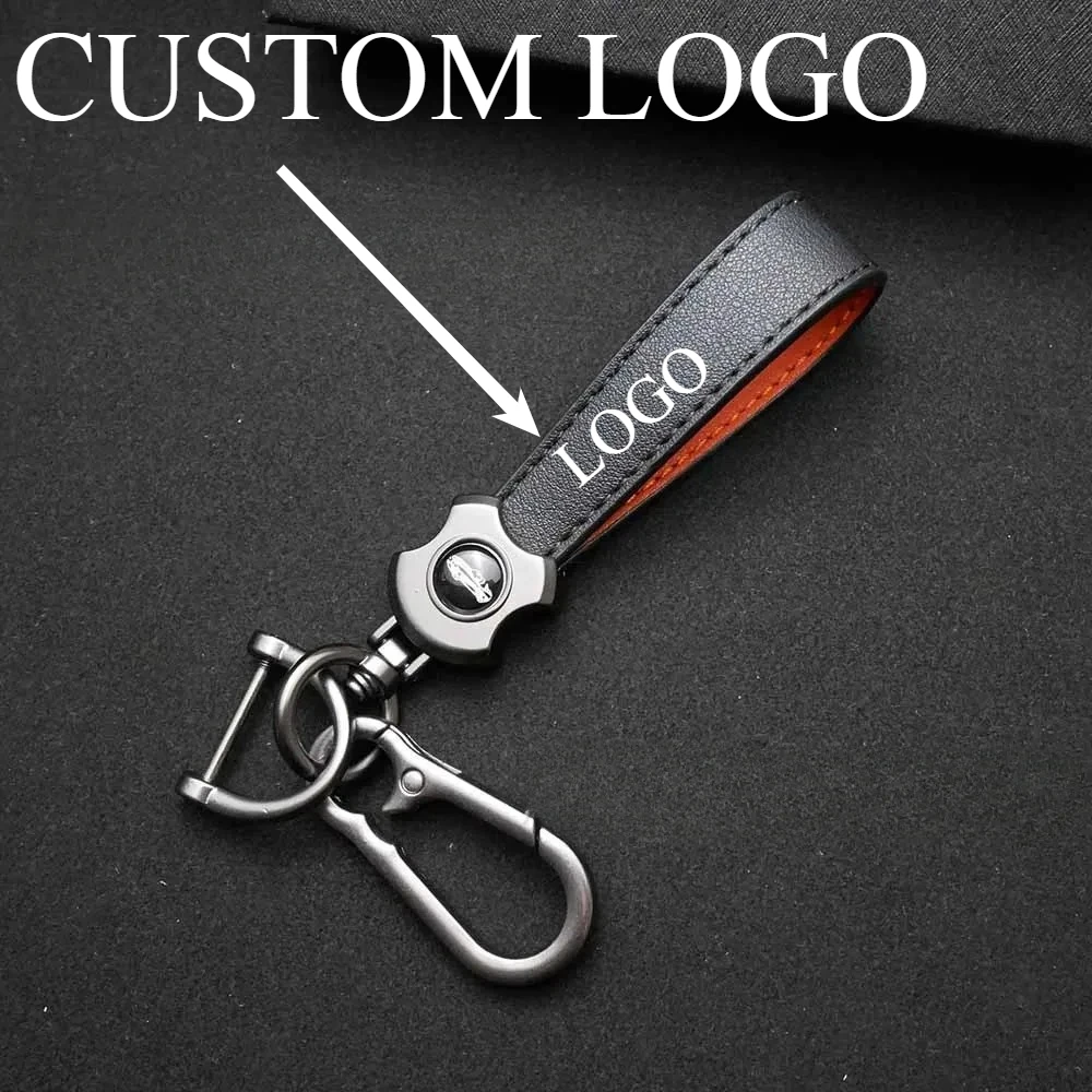 

Personalize Custom Logo Leather Bag Car Key Chain Holder UV Print Keychain Pendant Engrave Laser Keyring Gift for Men and Women
