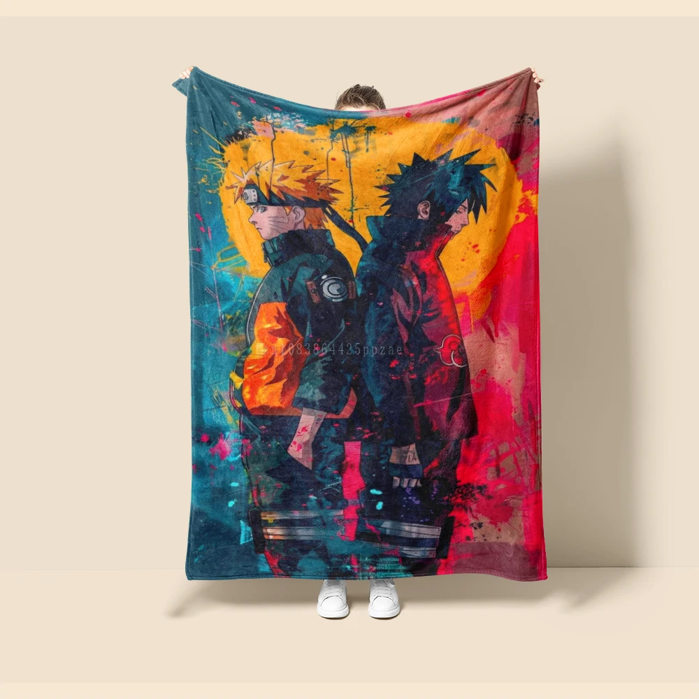 

Flannel Blanket Anime Itachi Kakashi Sasuke Picnic Blanket Warm Soft and Comfortable Home Travel Naruto Birthday Gift