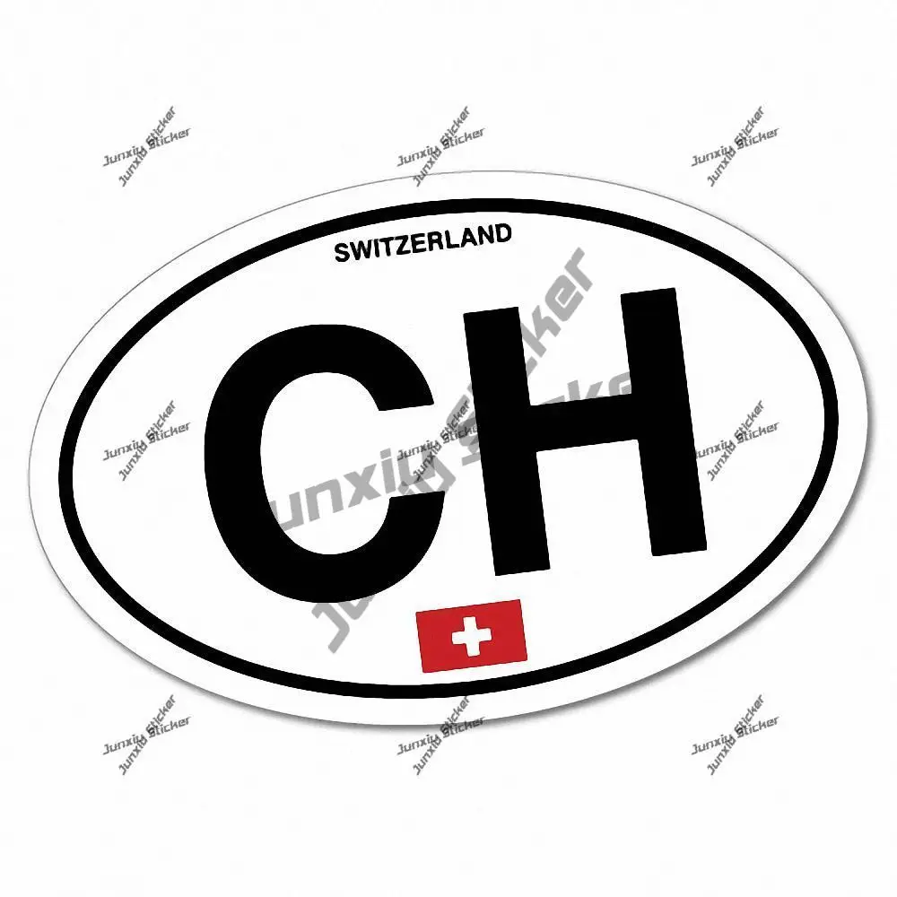 

Switzerland Oval Sticker UV Protected Switzerland Flag CH Decal for SUV Motorcycle Off Road Waterproof Stickers Car Accessories