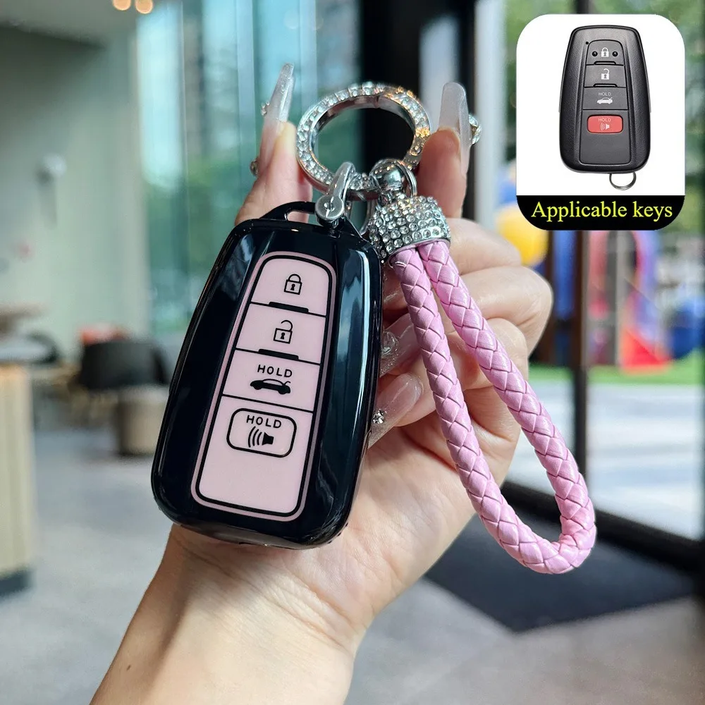 

Чехол для дистанционного ключа автомобиля 4, брелок для Toyota Prius Camry Corolla Land Cruiser Prado Altis