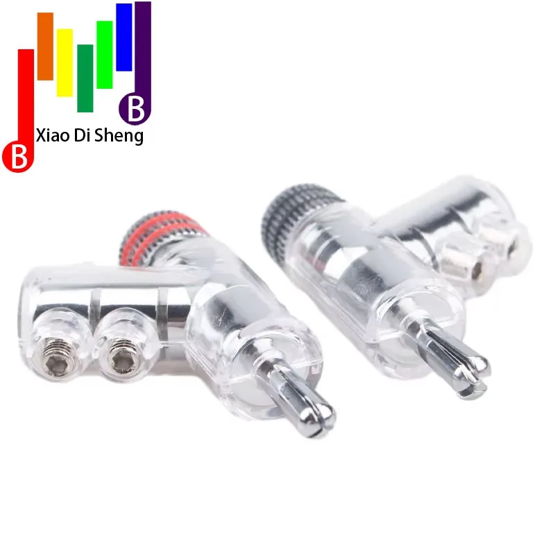4pcs Hi-end  Brass Copper Plated Gold or Rhodium Gun-type Audio Video Speaker Adapter 6mm banana connector Audio Plug Jack