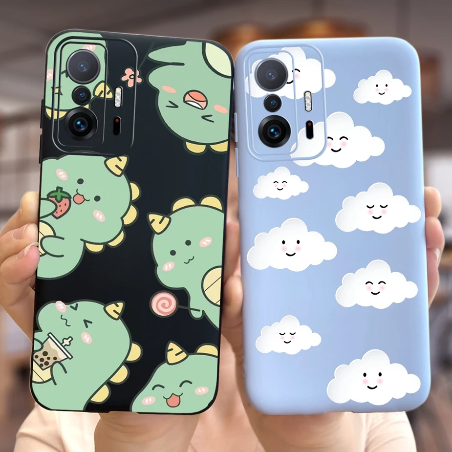 For Xiaomi 11T Pro Case Mi 11T Cute Dinosaur Cartoon Cover Soft Silicone Phone Case For Xiaomi Mi 11T 11TPro Fundas Coque Bumper