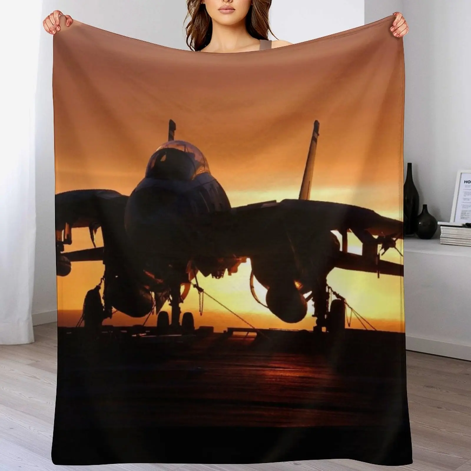 Grumman F-14 Tomcat Throw Blanket halloween bed plaid Blankets