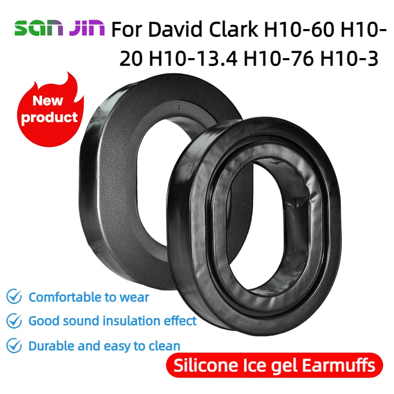 

Replacement Silicone Ice gel Earpads for David Clark H10-60 H10-20 H10-13.4 H10-76 H10-3 Headset Comfortable/Durable to Wear