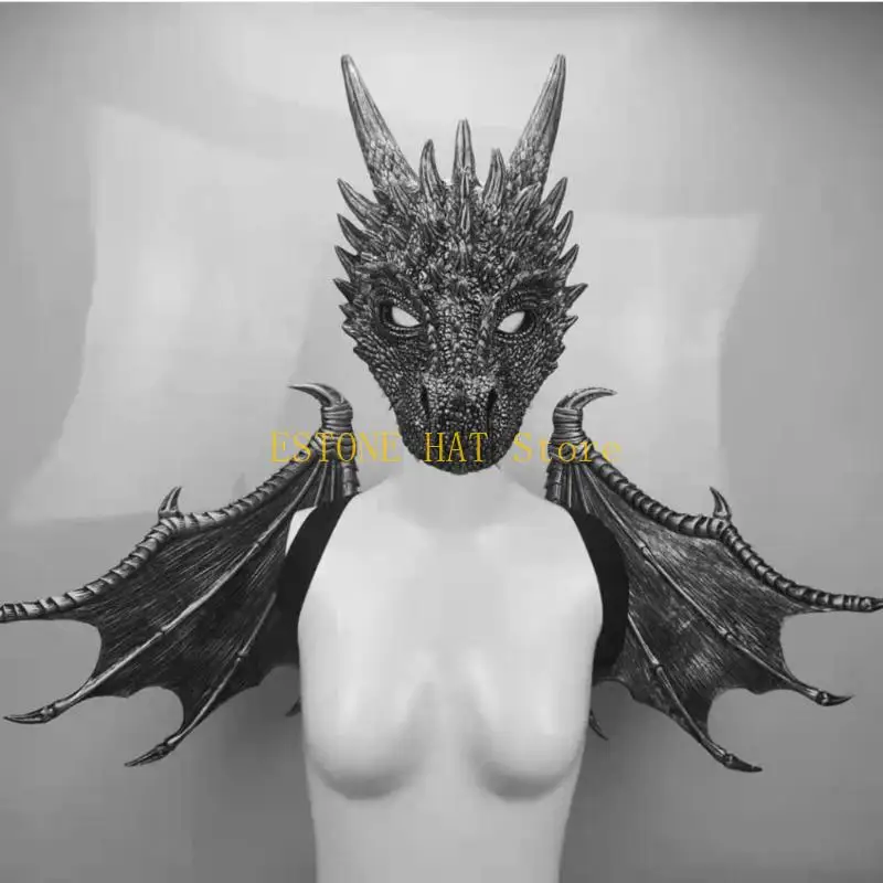 49MF 공룡 꼬리 마스크 세트 할로윈 드래곤 코스프레 의상 세트