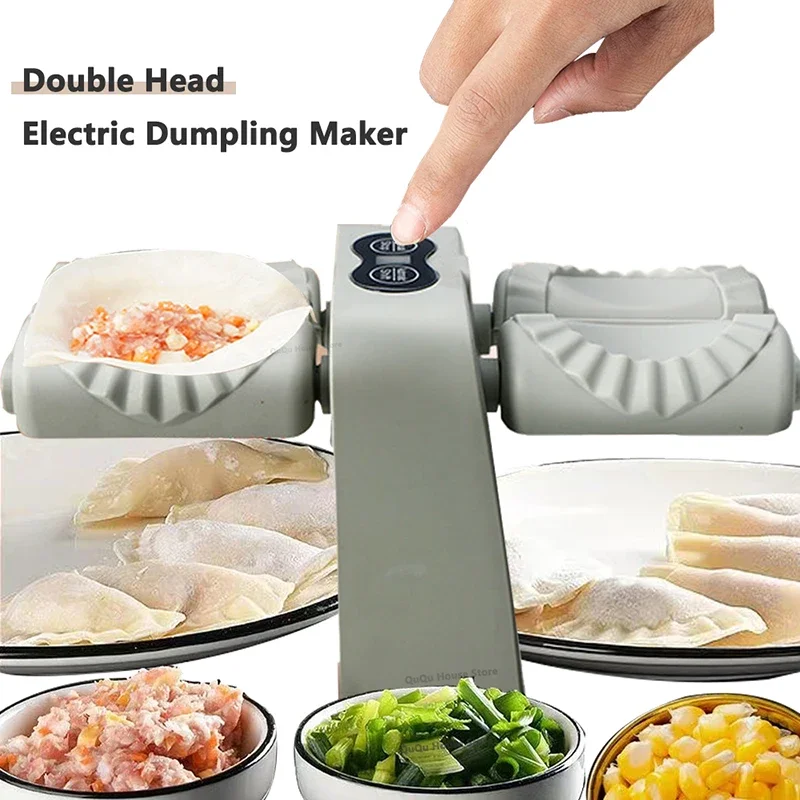 Automatic Electric Dumpling Artifact Kitchen Double Head Automatic Manual Pressing Pierogi Maker Dumpling Mould Pastry Tools