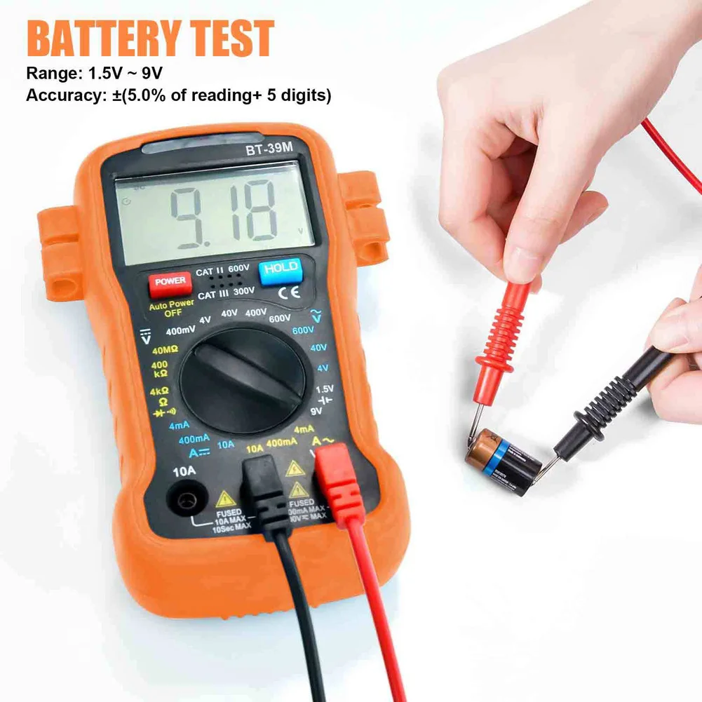 

BT39M Digital Multimeter Handheld 4000 Counts True RMS Pocket with Manual Range Auto Power Off and Continuity Buzzer Features