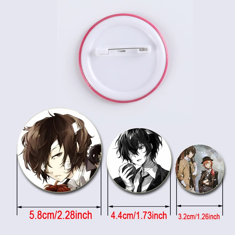 Osamu Dazai/Akiko Yosano/Atsushi Nakajima/Kyouka Izumi Figure Brooches Cosplay Exquisit Badge for Backpack Accessory Enamel Pins