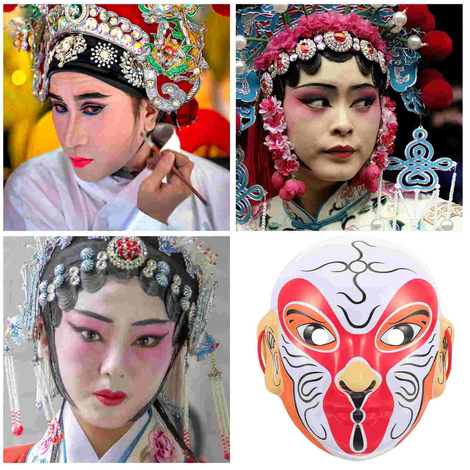 Peking Opera Face Changing Mask Sun Wukong Plastic Cosplay Decorative Chinese for Chic Party Halloween