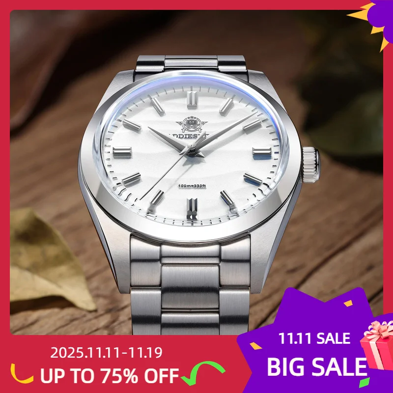 ADDIESDIVE エレガントな 36 ミリメートルクォーツ時計 AR コーティングホワイト/ブルー/サンドダイヤル VH31 メンズ腕時計バブルポットカバーガラス AD2030 リロイやつ