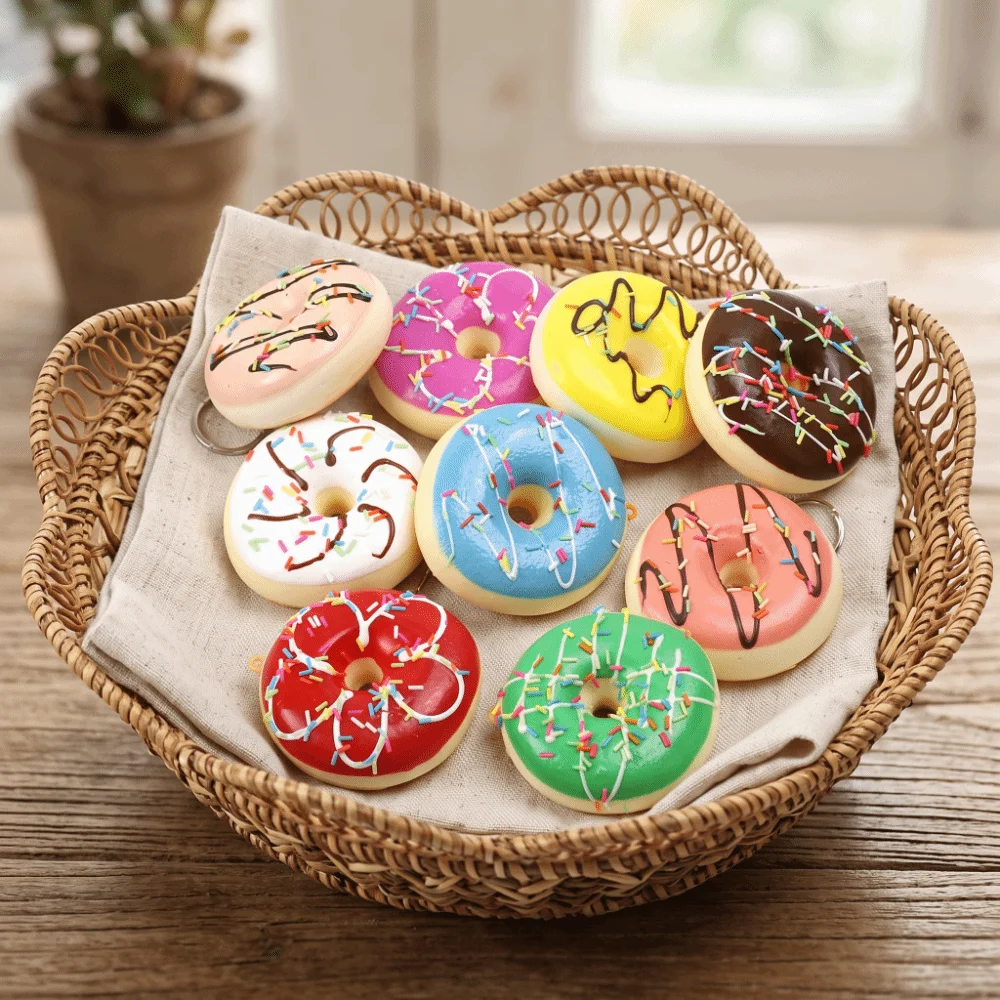 Soft Artificial Donut Bread Squeeze Toy Slow Rebound Fake Food Donut Slow Rebound Toy Soft Simulation Model Donut Squishy Toy