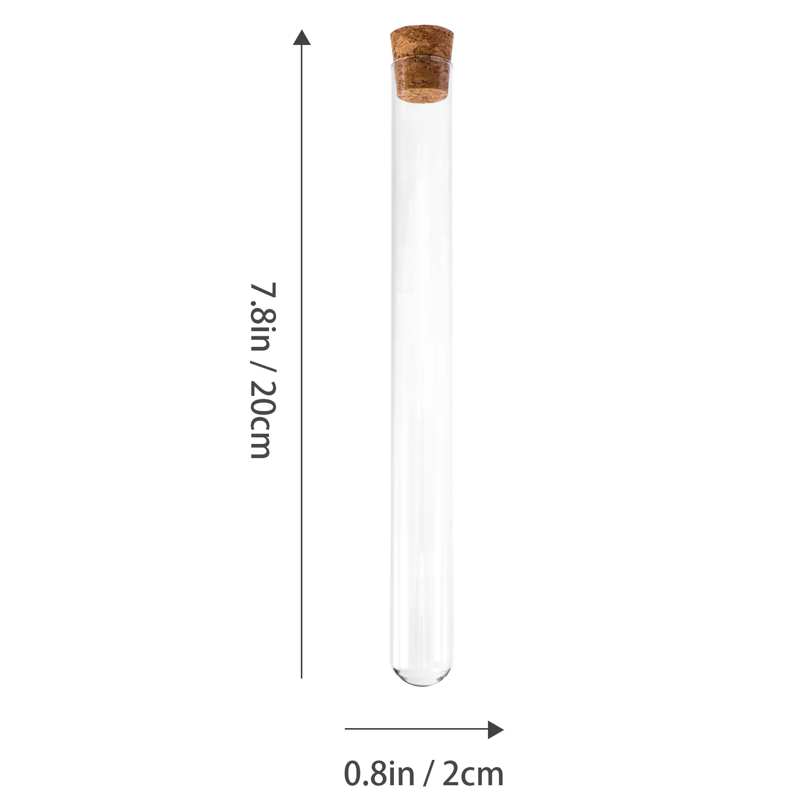 4Pcs Glass Test Tubes with Cork Stoppers Flat Round Bottom Transparent Bottles for Scientific Experiments Samples