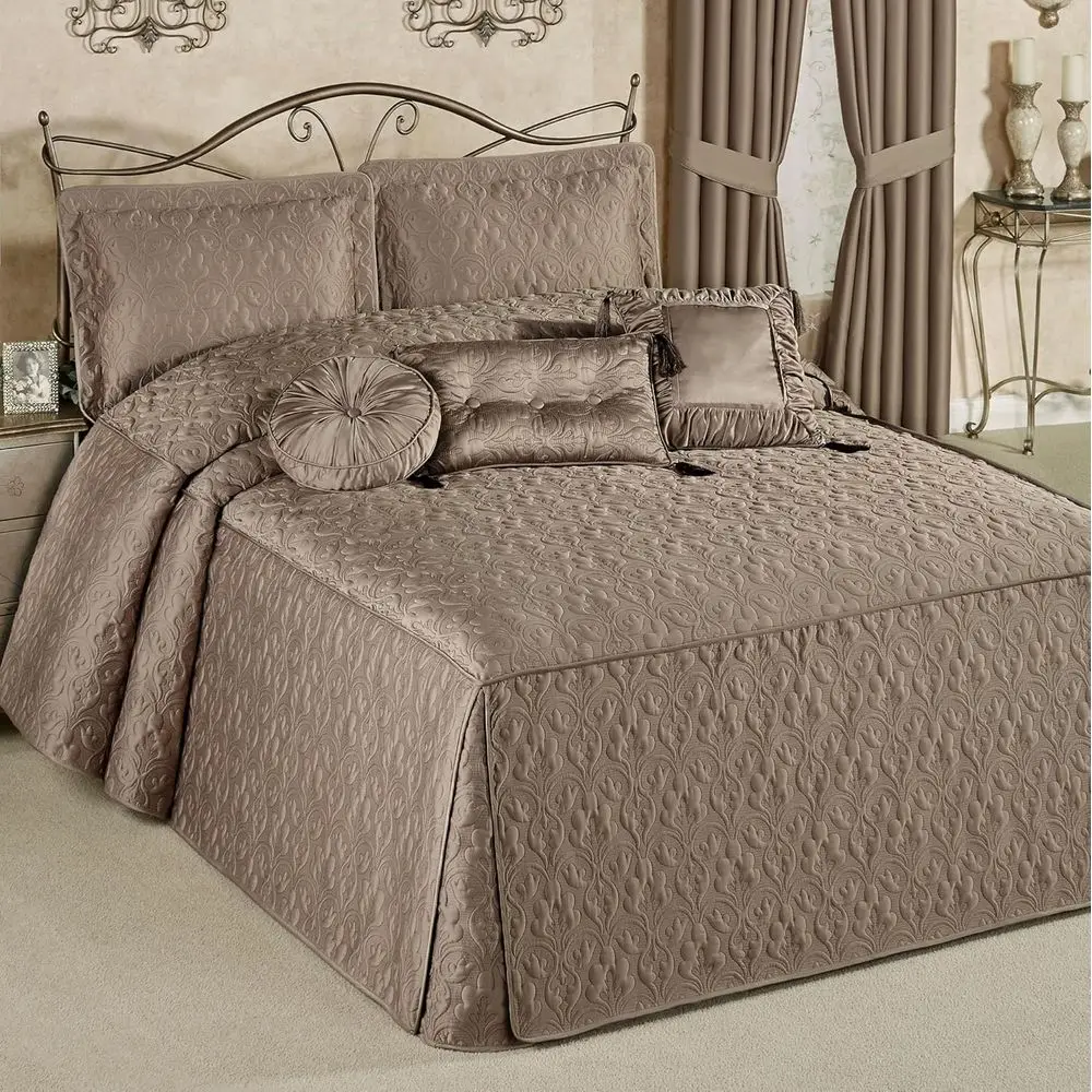 

Классическое роскошное постельное белье | Нейтральный однотонный полиэфирный атлас с норкой | Изысканное дамасское стегание | Встроенный, негабаритный 24-дюймовый D