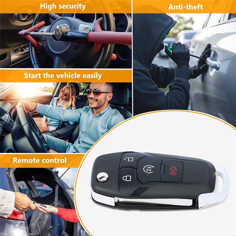 

New Car Flip Remote Key 4 Button Smart Key 902Mhz N5F-A08TDA 49 Chip For Ford F150 F250 F350 F450 F550 Raptor Ranger Fusion