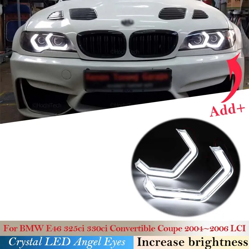 

Crystal light For BMW E46 325ci 330ci Convertible Coupe 2004 ~ 2006 LCI Xenon Concept M4 Iconic Style LED Angel Eyes Halo Rings