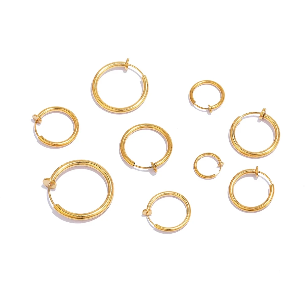 5Pairs Stainless Steel Without Ear Holes Clip Hoops Without Drilling Earring for Clip Earring Without Piercing Jewelry Making