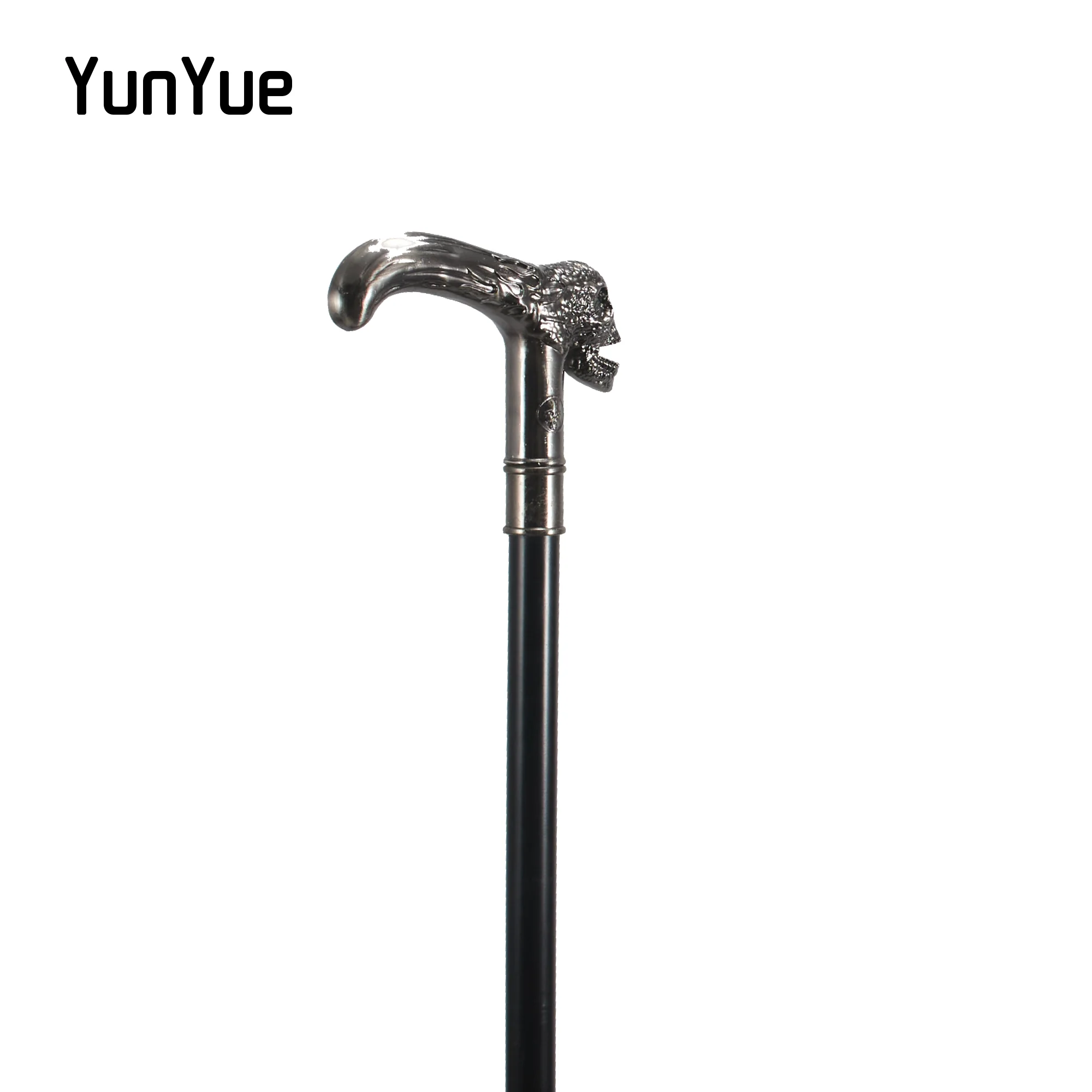 Vintage Silbrig Schädel Kopf Gehstock Gentleman Elegante Mode Dekorative Krücke Cosplay Film Requisiten Cane Trekking Pole 93CM