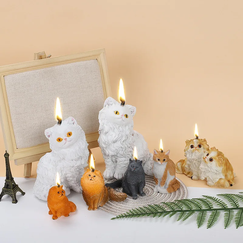 

Multi Size Cartoon Cat Candle Silicone Mould Cute Kitten Soap Resin Plaster Making Set Ice Chocolate Mold Home Decor Lovely Gift
