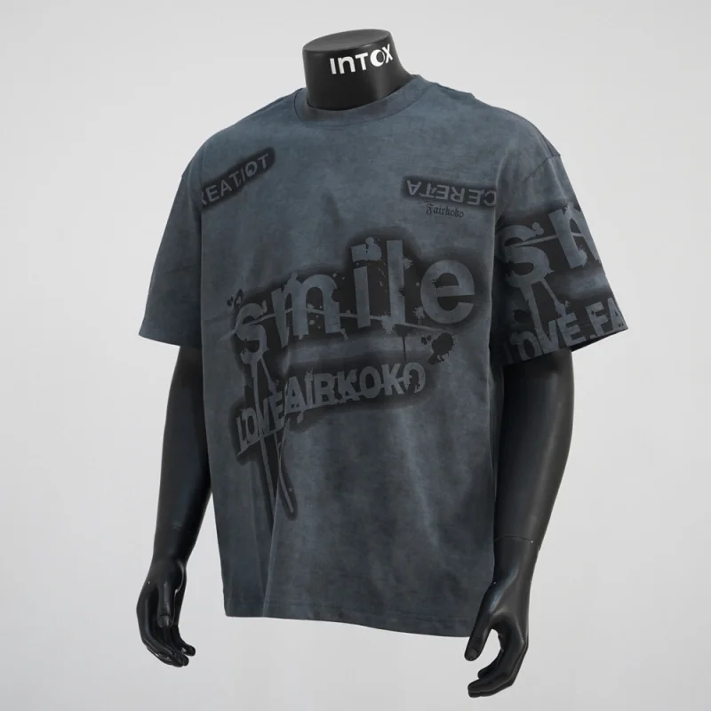 

Short sleeved men's summer 2025 new loose casual niche design retro street printed T-shirt for men