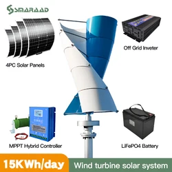 Eu Belastingvrije Levering Van 3000W Verticale Windturbinegeneratoren Ter Vervanging Van Windmolens Met Vrije Energie 24V 48V Vrije Mppt-Controller