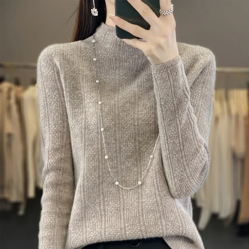 Sweater Women High Neck Sweater Autumn Winter New Style Pullover Shirt For Women Long Sleeve Women's Turtleneckyouth Women Tops