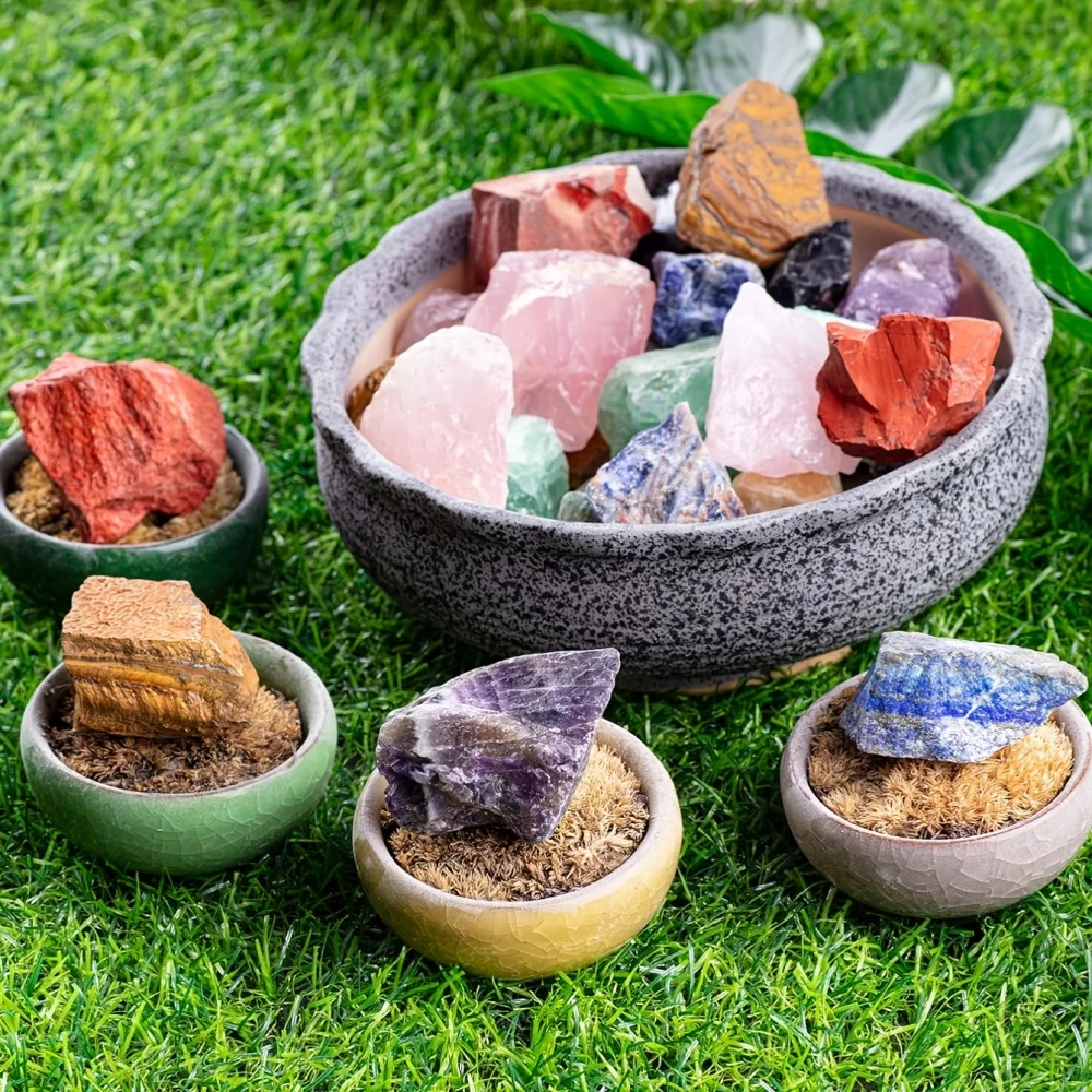 

Natural Mixed Raw Crystals and Stones Chunks Assorted Rough Gemstones Quartz Healing Crystals Meditation Therapy Chakra Gemstone