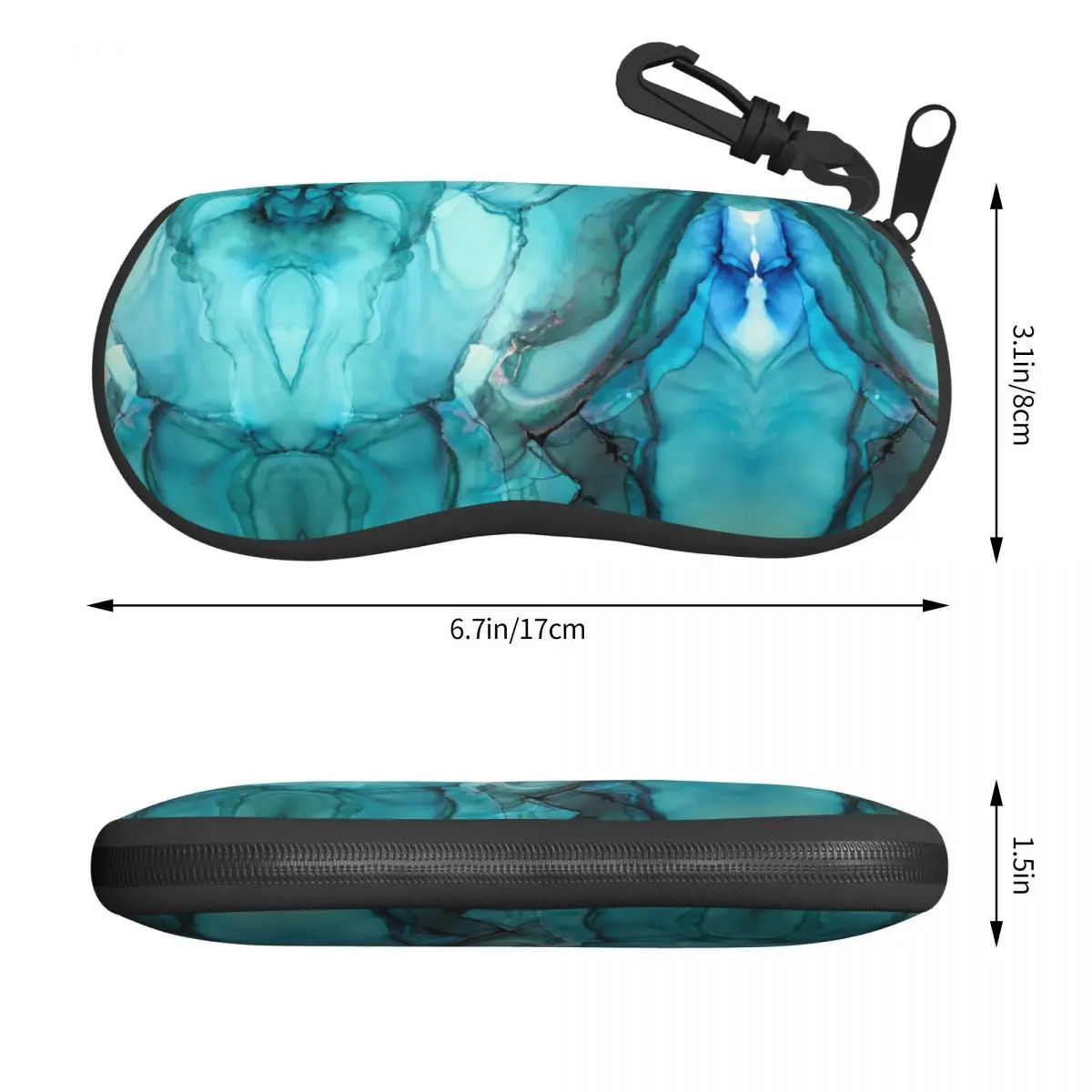 Layers Of Turquoise Shell Eyeglasses Protector Cases Fashion Sunglass Case Gems Geometric Patterns Glasses Bag