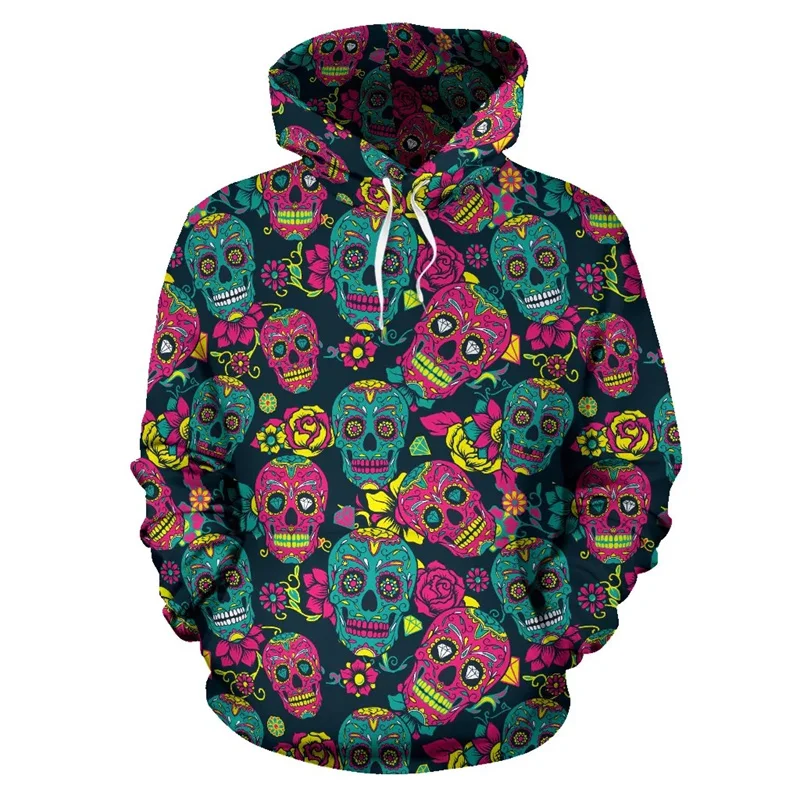 Mexico Festival Day Of The Dead 3D Printing Hoodies Men Día De Muertos Skull Graphic Hooded Sweatshirts Fashion Cool Pullovers