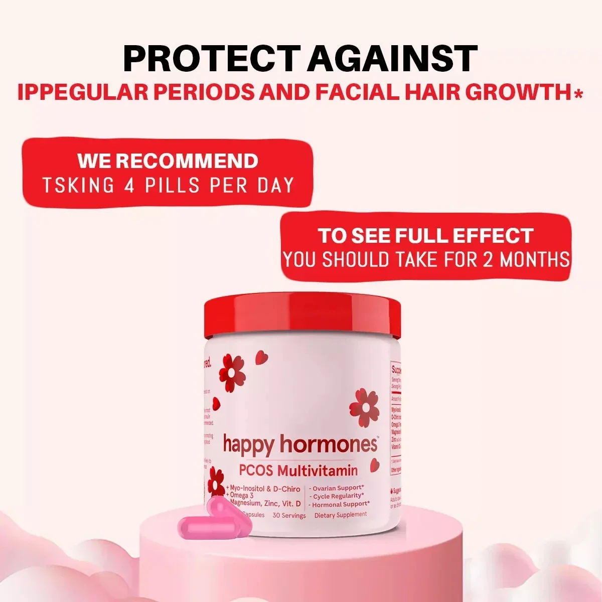 HAPPY HORMONES PCOS Multivitamin Prebiotic Probiotic Blend fo USA