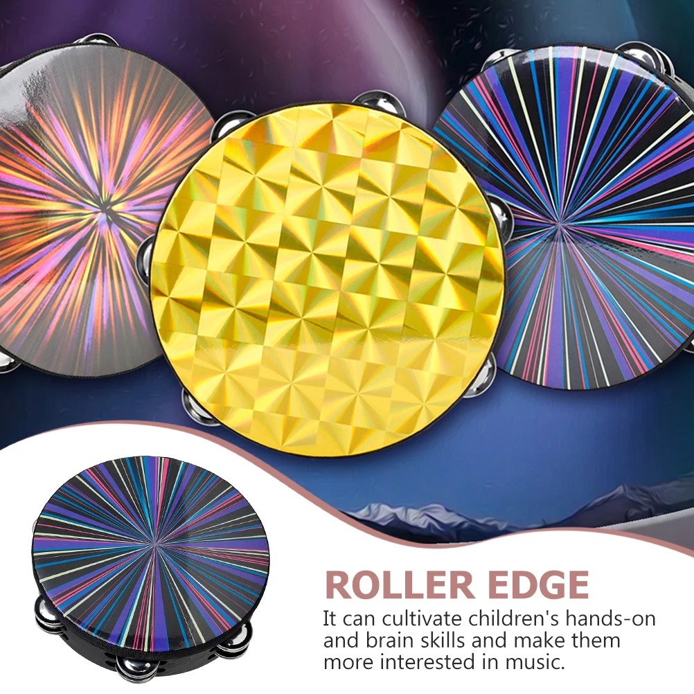 يده الدف قرع طبل آلة موسيقية للتدريب على الإيقاع التعليمية اللعب صف مزدوج جلجل الجرس #1