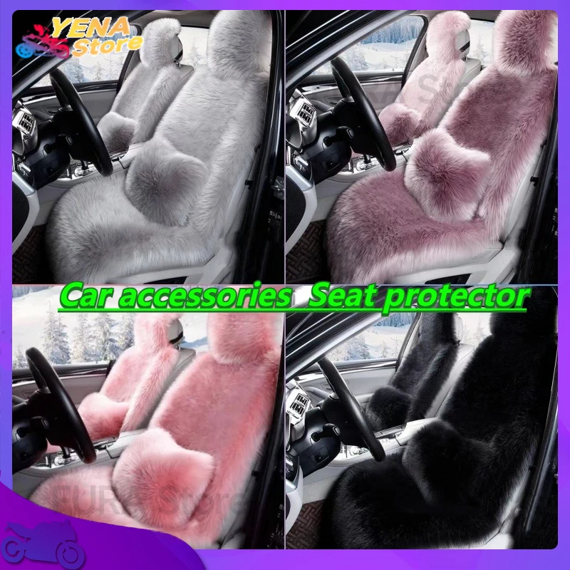 

Car seat cushion - winter single seat thickened wool-like pad - universal automotive accessory seat protector