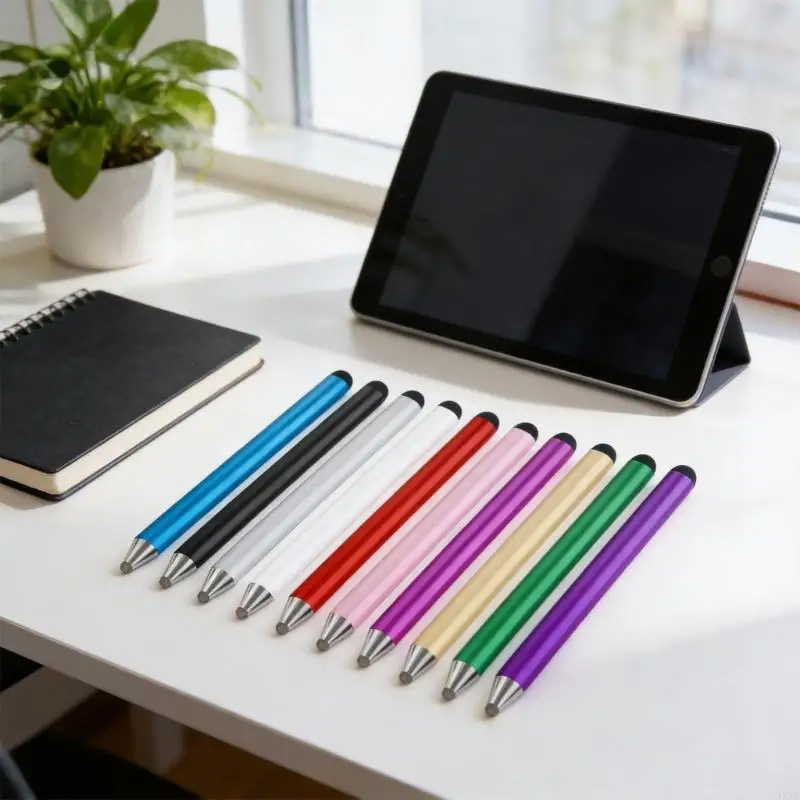 Metal Capacitive Styluses Pen Rubber Fabric Tip For Tablets Smartphones