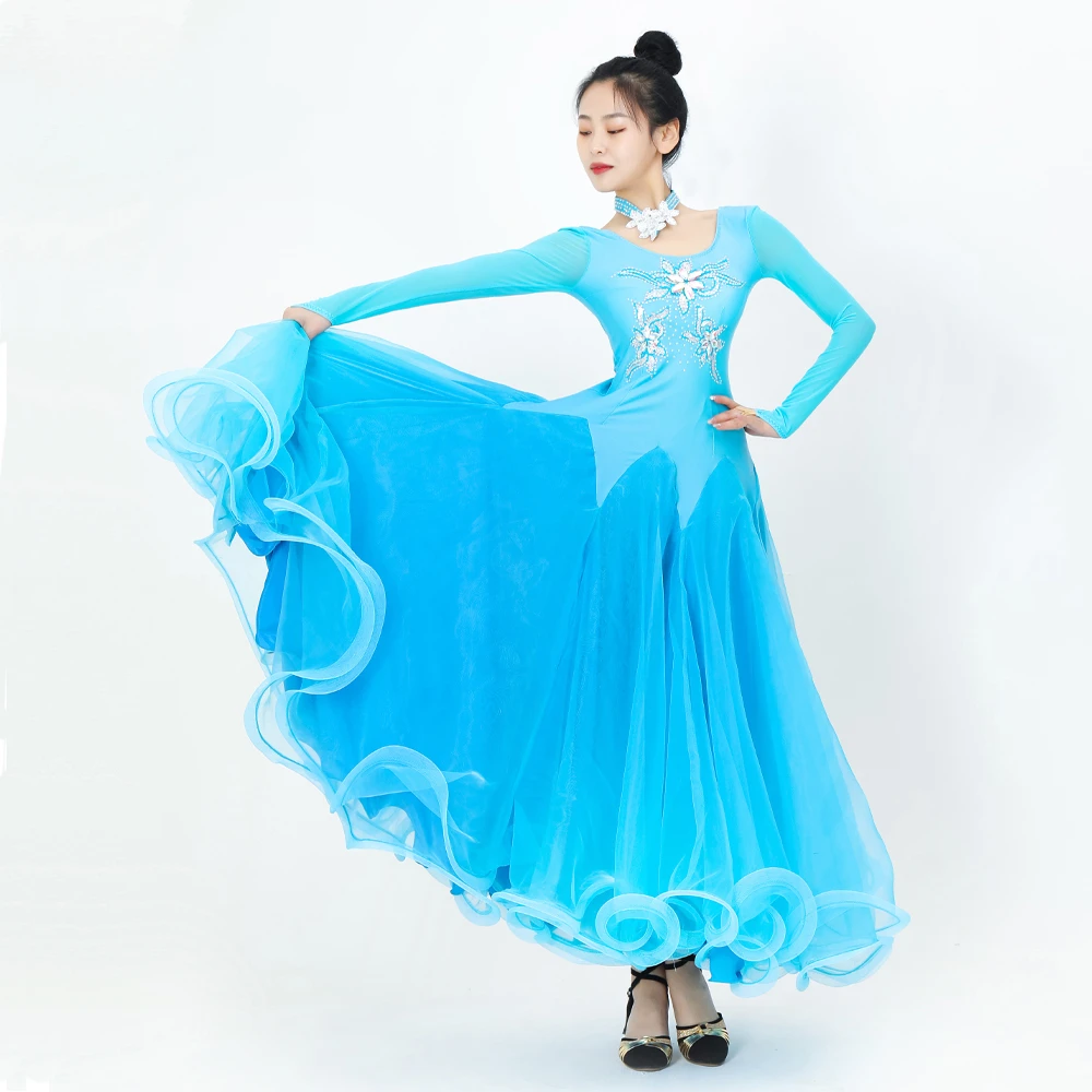 Waltz Dance Suit Dress For Prom Girls Clothes 2024 Modern Stand Ballroom Women Line Stage Evening Costume Jazz Urban Performance