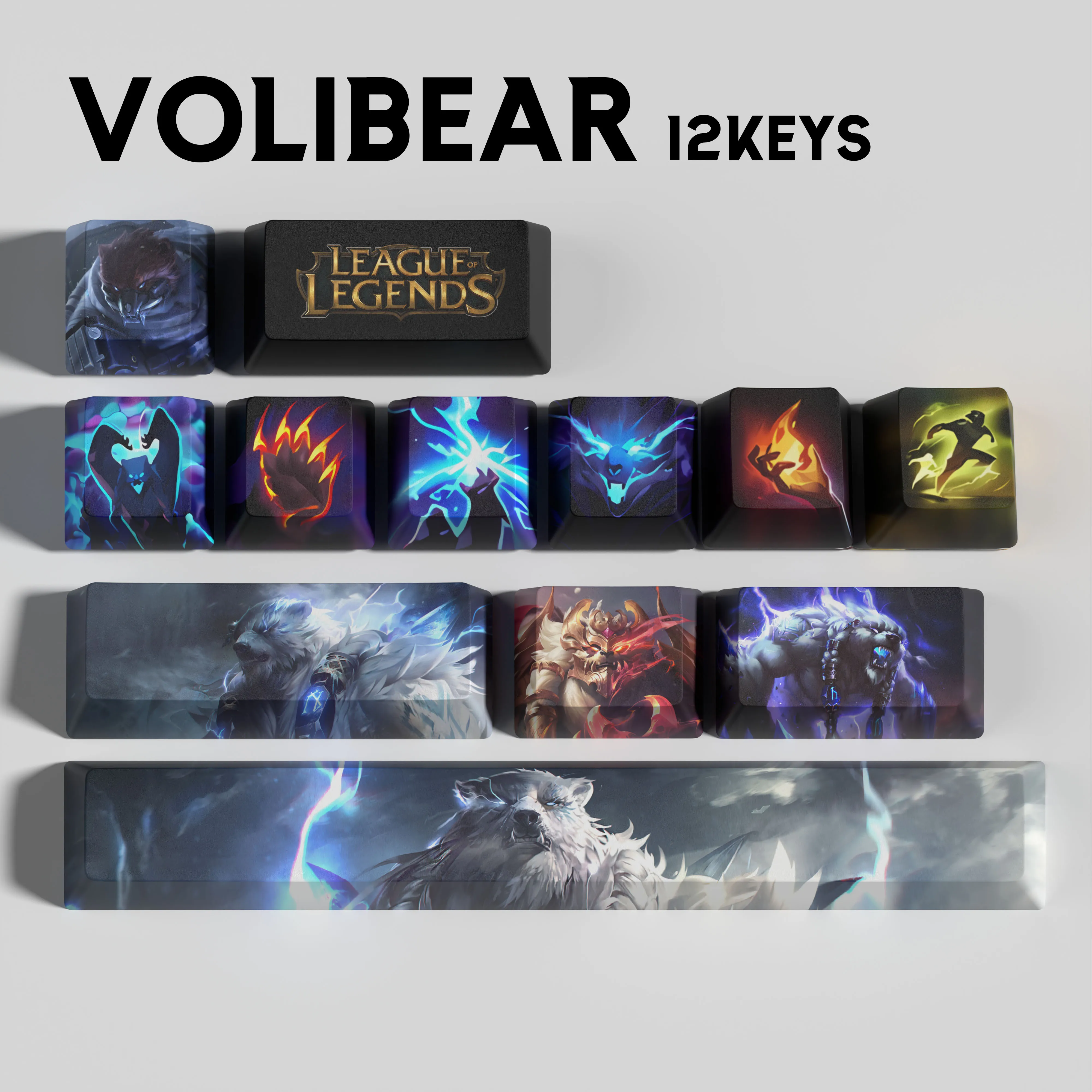 

Volibear keycaps League of Legends keycaps game keycaps OEM Profile 10keys PBT dye sub keycaps