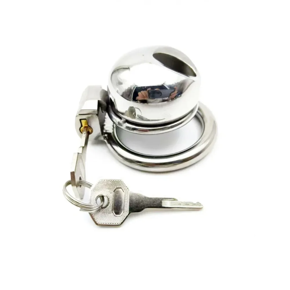 Metal Chastity Cage Stainless Steel Chastity Cage BDSM Anti-shedding Restraint Control Cock Ring Erotic Sex Toys For Men Gay view 4
