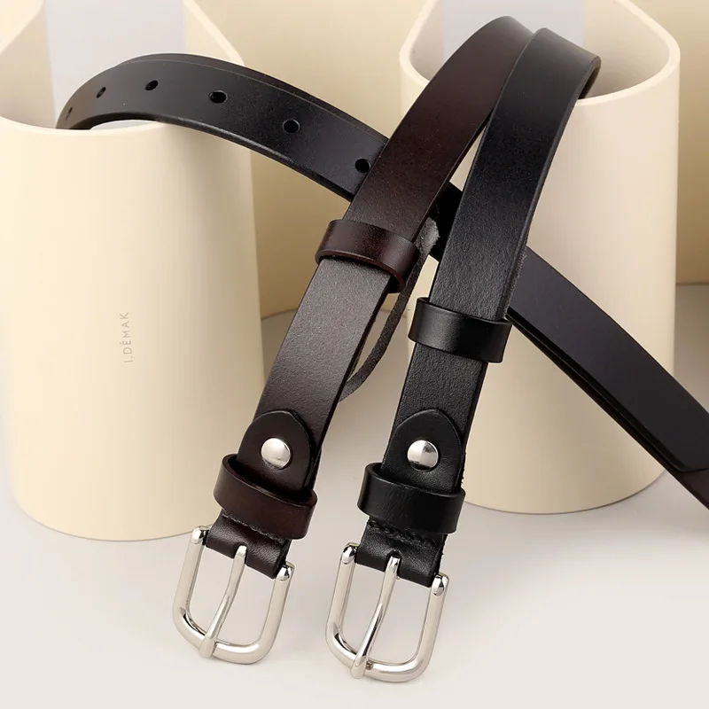 Belt Women's Tree Cream Cowhide Fashion Literary Belt Pin Buckle Korean Version Versatile Leather Belt