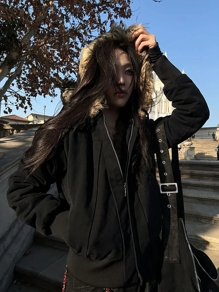 الأمريكية Sle مقنعين Thiened القطن Jaet الرجال الشتاء الوزن الثقيل ort تفكيك ملابس العمل معطف الشباب Faion الدفء #2